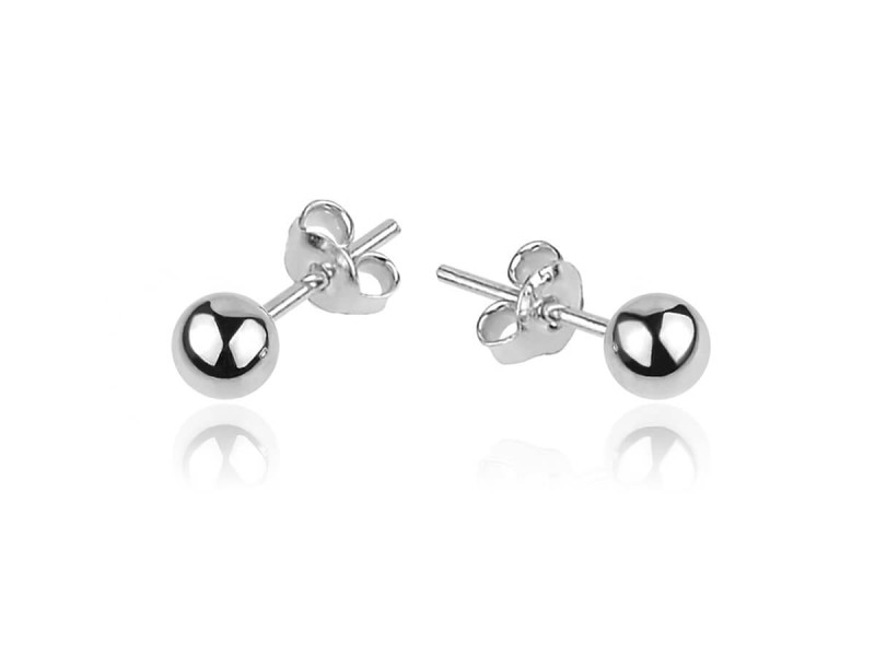 Kolczyki srebrne kulki - 3mm