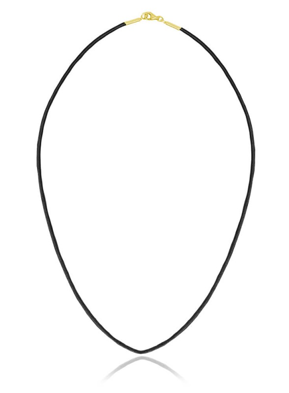 Naszyjnik Rzemień z okuciami - 1,5mm - 24k złocenie