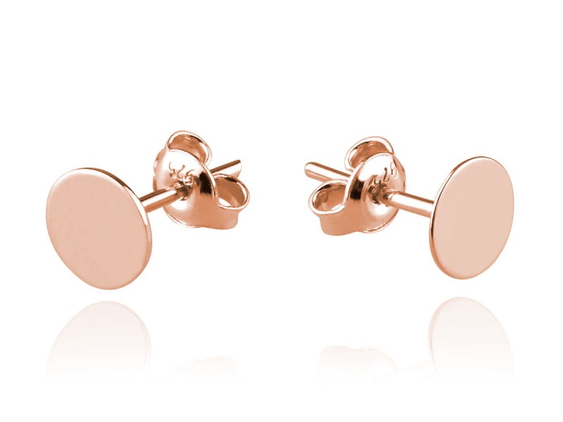 Kolczyki koła - 6mm - rose gold
