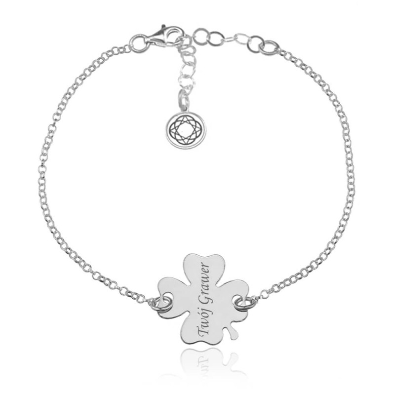 Srebrna bransoletka Koniczynka - Grawer