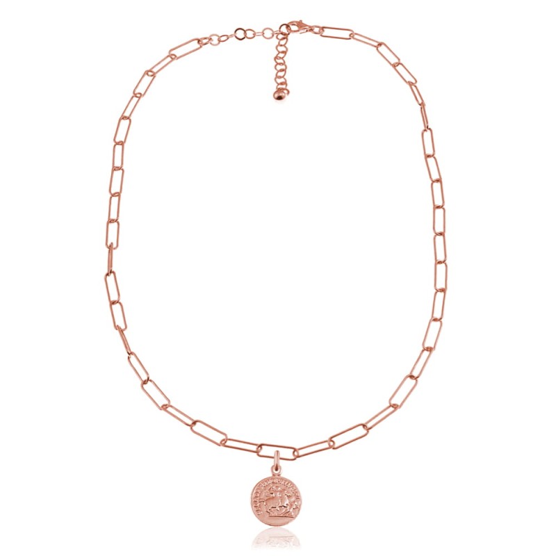 Naszyjnik Antique II z monetą - rose gold