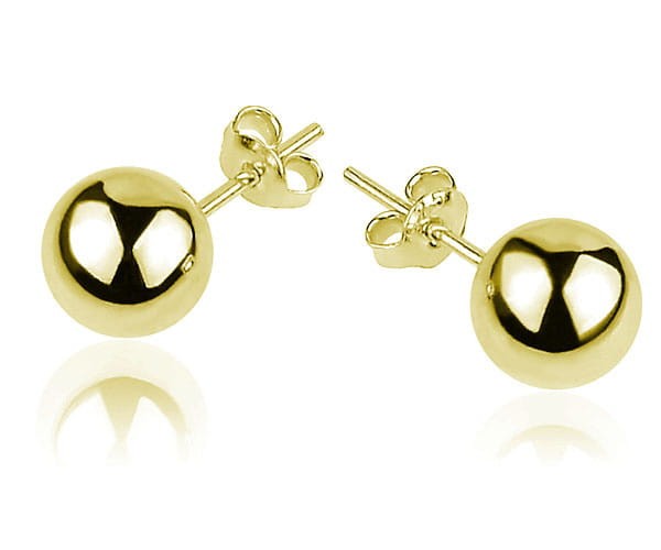 Kolczyki kulki - 8mm - 24k złocenie