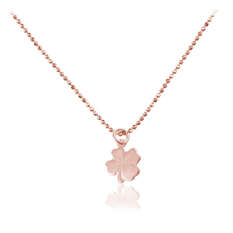 Naszyjnik z koniczynką Lucky - rose gold