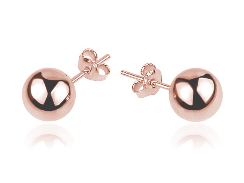 Kolczyki kulki - 8mm - rose gold