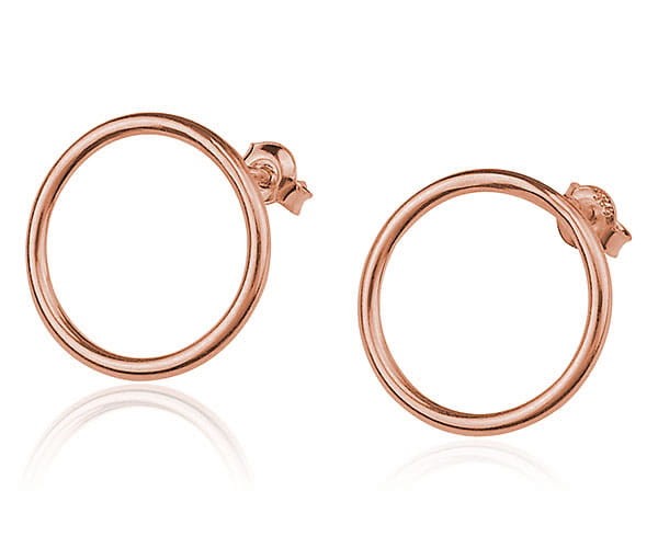 Kolczyki damskie ze srebra pr. 925 koła - rose gold