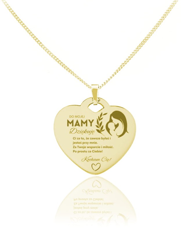 Naszyjnik Serce Ardena I - dla Mamy - 24k złocenie
