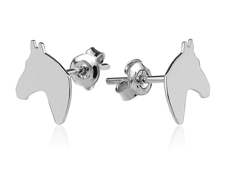 Kolczyki srebrne Konie