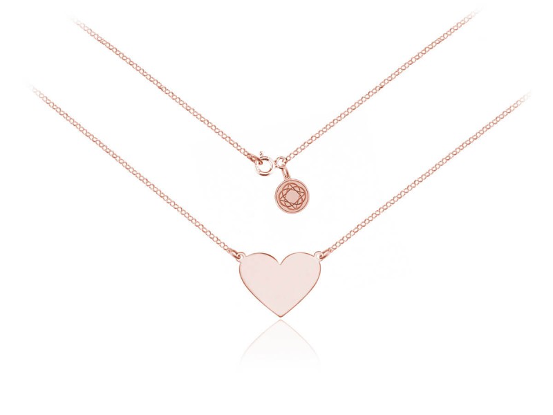Naszyjnik serce - Rose Gold - grawer