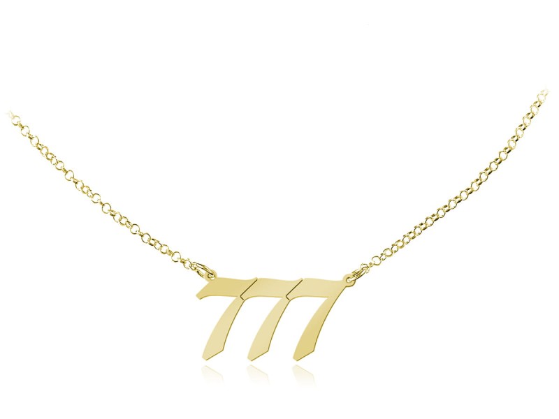 Srebrny Naszyjnik Liczby Anielskie - Srebro 925 - Wybór - 24k złocenie