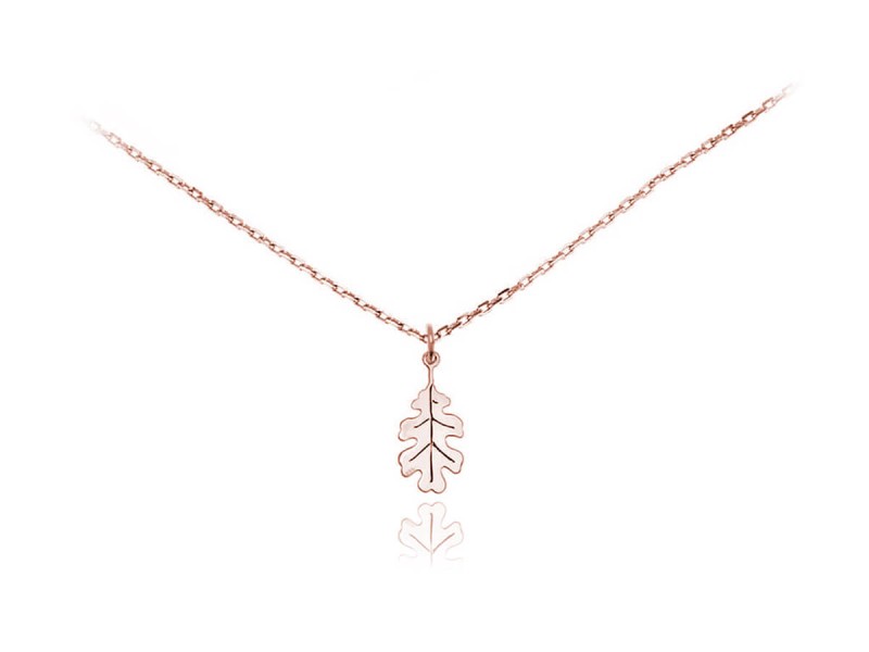 Naszyjnik Nellie - liść dębu - rose gold