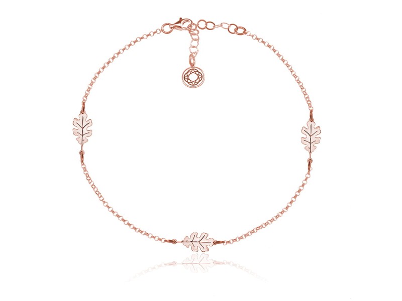 Bransoletka Nellie - liść dębu - rose gold