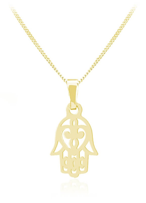 Naszyjnik Ręka Fatimy - Hamsa - 24k złocenie