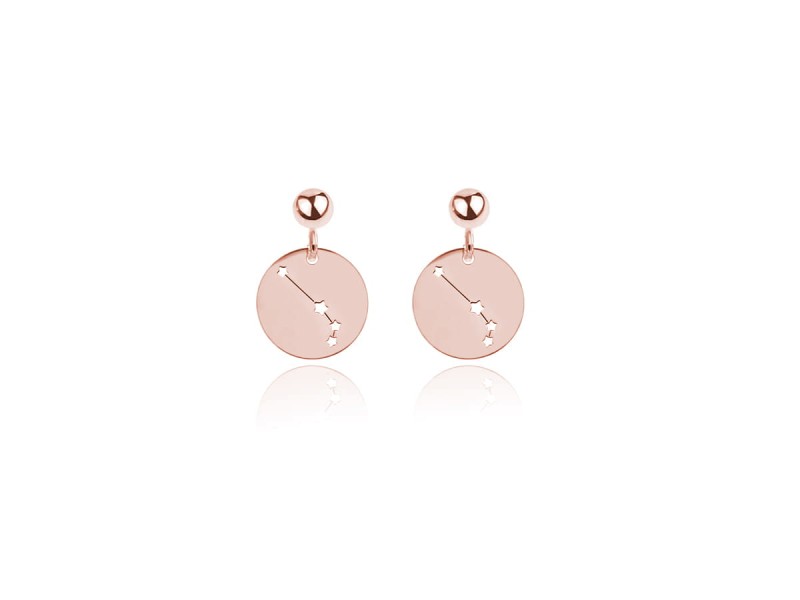Kolczyki ze znakami zodiaku - rose gold