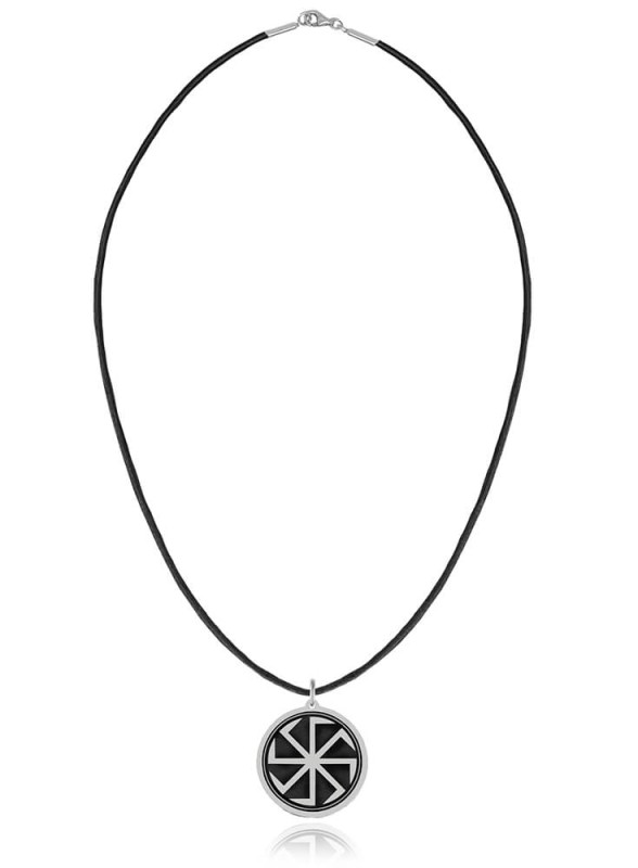 Naszyjnik na rzemieniu Swaroga Kołowrót Grawer