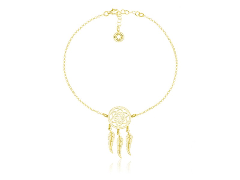 Bransoletka Dreamcatcher Łapacz Snów - 24k złocenie