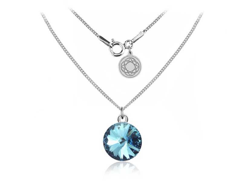 Naszyjnik srebrny z kryształem Swarovski® - Rivoli 12mm