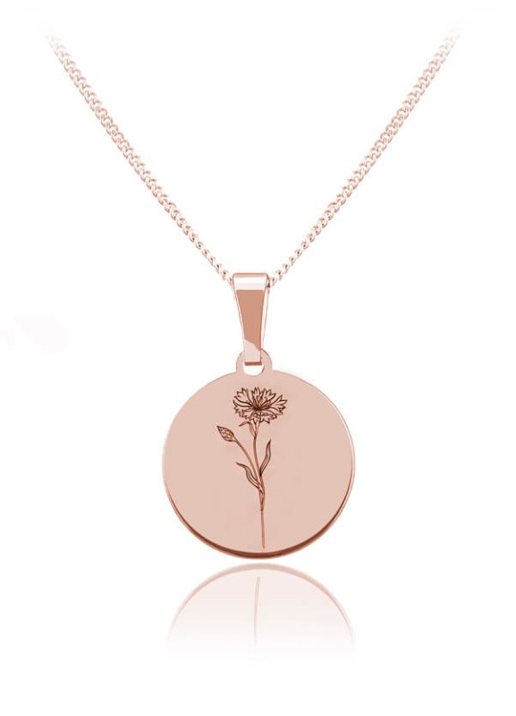 Kwiaty Polskie - Naszyjnik z Chabrem - rose gold