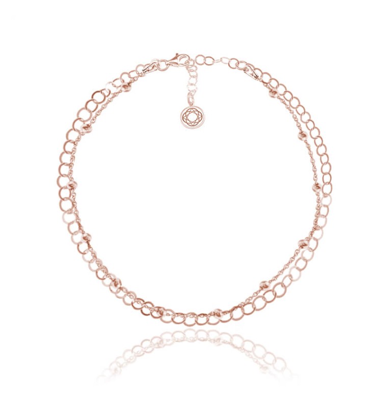 Bransoletka z dwóch łańcuszków - rose gold