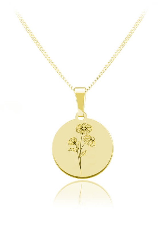 Kwiaty Polskie - Naszyjnik wrotycz - 24k złocenie