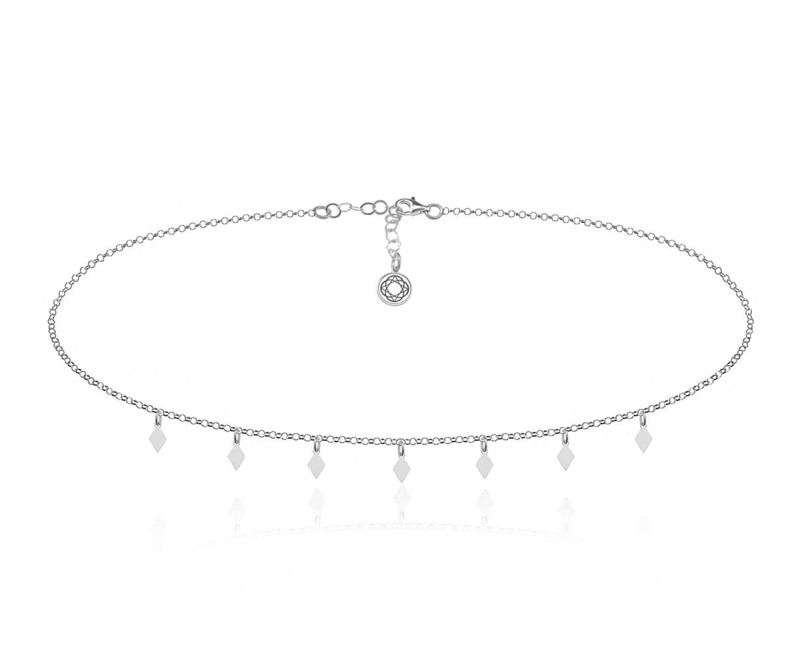 Srebrny naszyjnik Choker KARO - 7 elementów