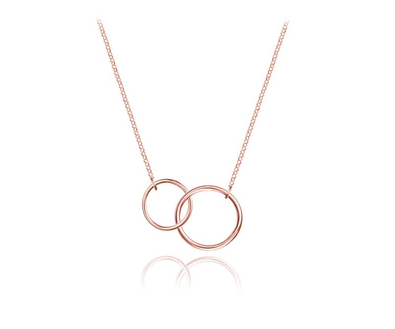 Naszyjnik damski ze srebra pr. 925 z dwoma kołami - rose gold