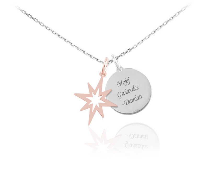 Naszyjnik Gwiazdka Stella III Duo rose gold - grawer gratis!