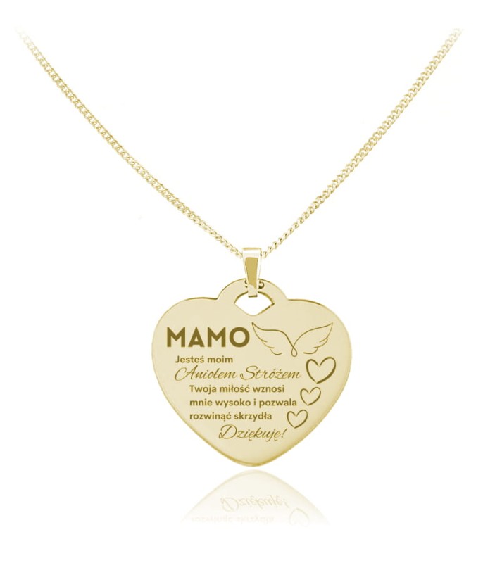 Naszyjnik Serce Ardena III - dla Mamy - 24k złocenie