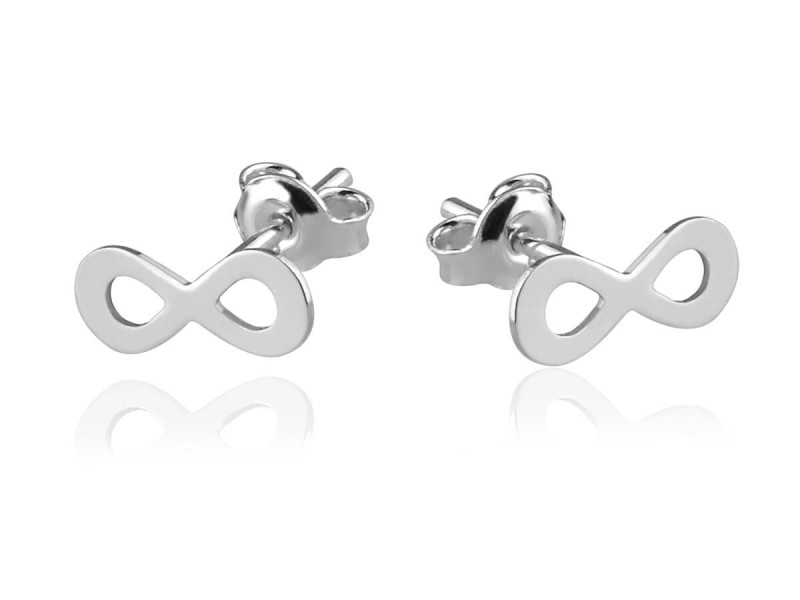 Srebrne kolczyki nieskończoność