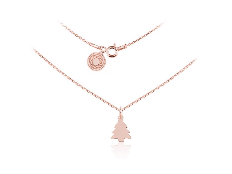 Naszyjnik Choinka - rose gold
