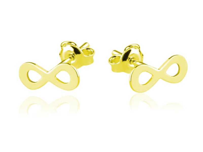 Srebrne kolczyki nieskończoność - 24k złocenie