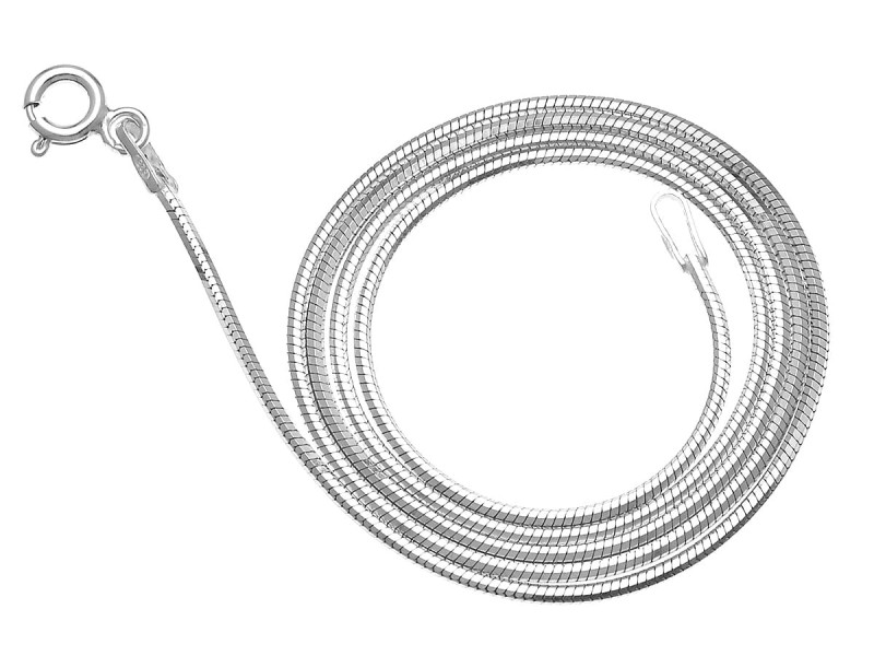 Łańcuszek srebrny żmijka sześciokątna diamentowana M