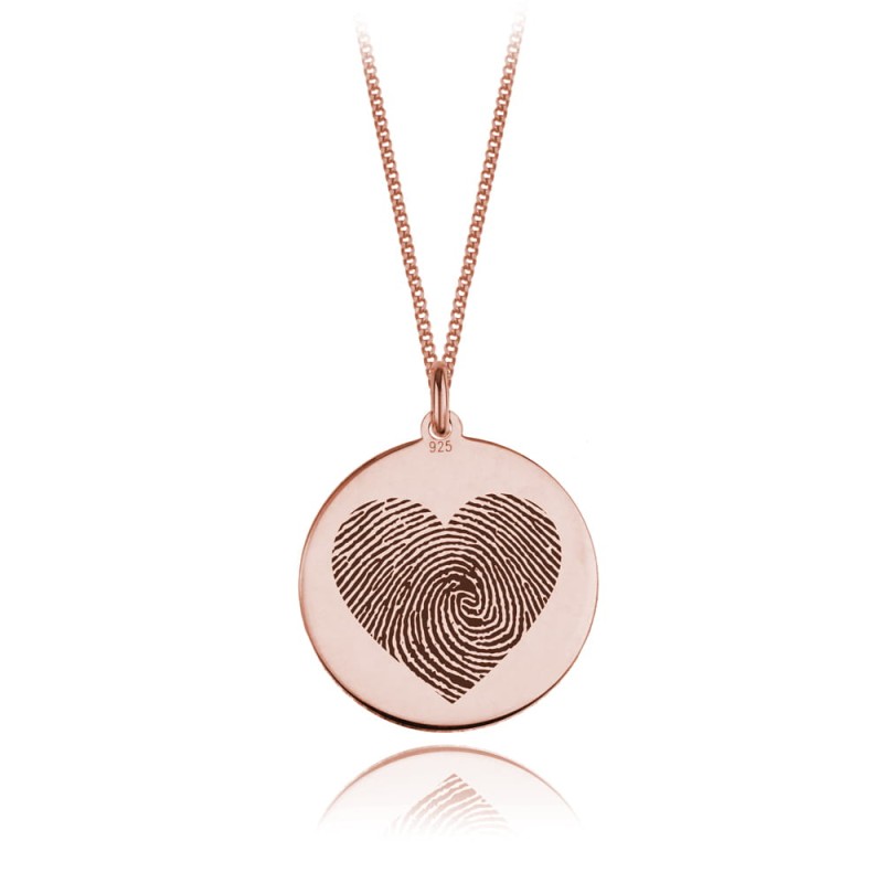 Naszyjnik Agnes - odcisk palca serce - rose gold