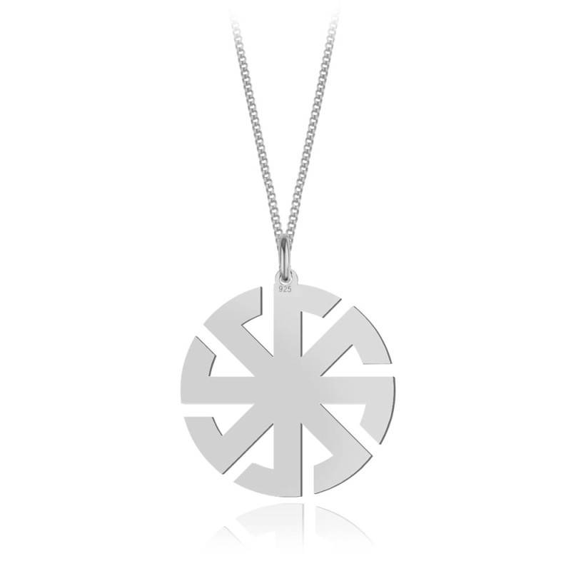 Srebrny naszyjnik Słowiański Kołowrót Swarga Swarożyca Swarzyca