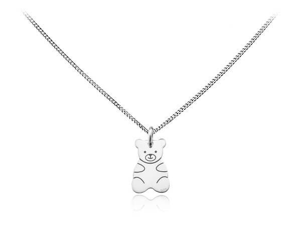 Srebrny naszyjnik miś - grawer