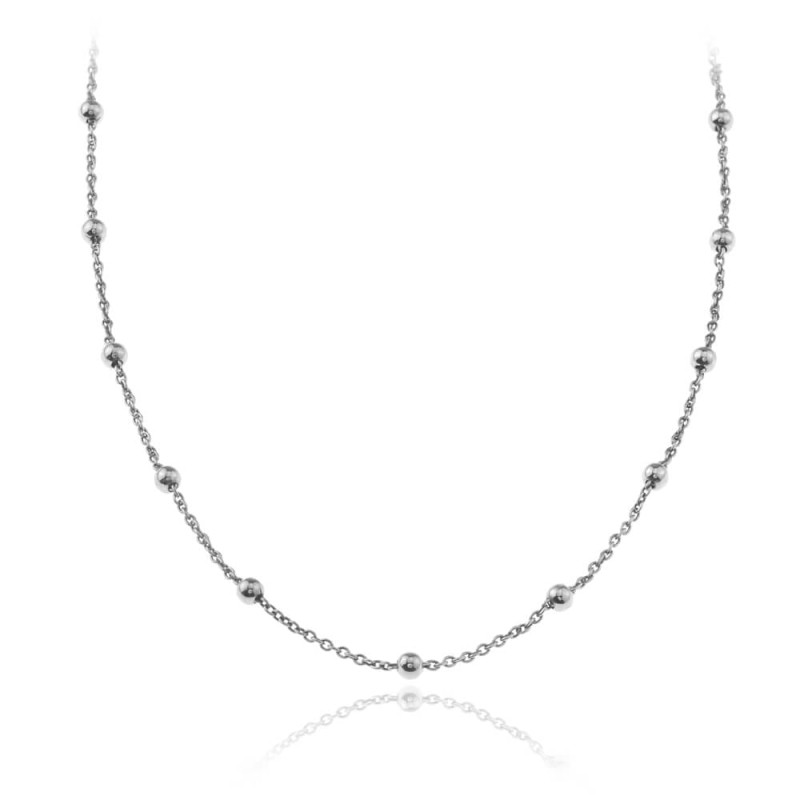 Srebrny naszyjnik łańcuszek z kulkami Amelia - małe kulki
