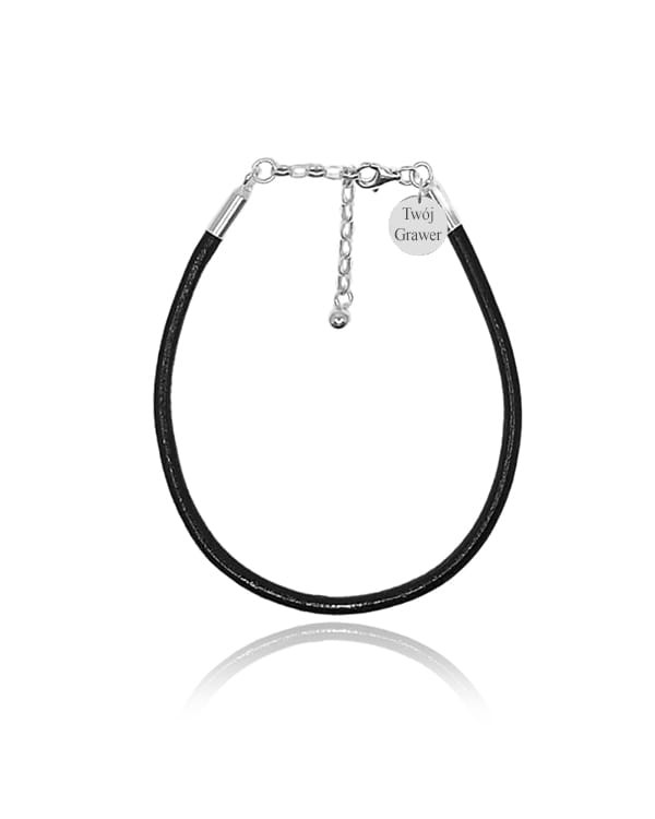 Bransoletka Rzemień z okuciami i kółeczkiem - grawer