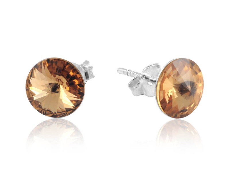 Kolczyki srebrne z kryształkiem Swarovski® 8mm Rivoli