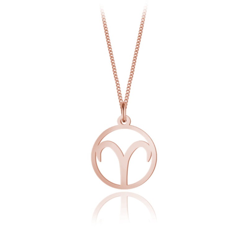 Srebrny naszyjnik ze znakiem zodiaku - rose gold