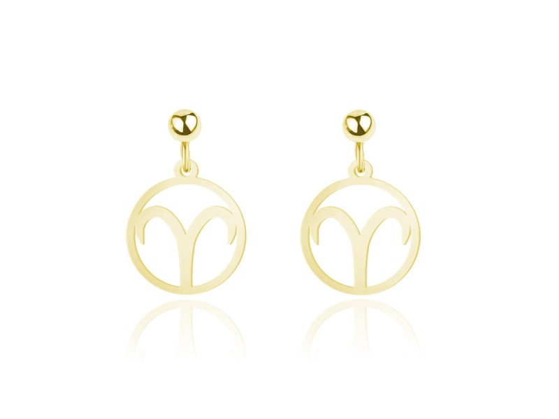 Srebrne kolczyki Znaki Zodiaku - 24k złocenie