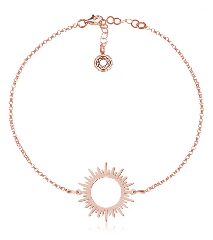 Srebrna bransoletka Salina - Słońce - rose gold