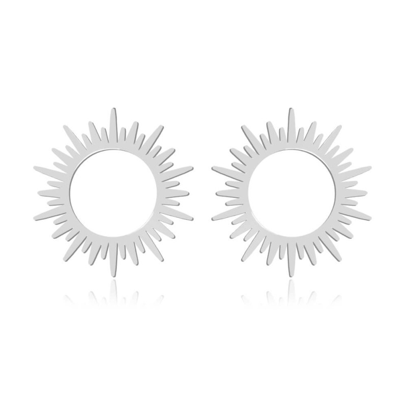 Srebrne kolczyki Salina - Słońce - sztyfty