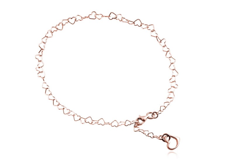 Bransoletka łańcuszkowa serca z Sercem - rose gold