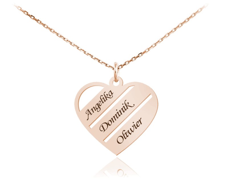 Naszyjnik Serce Renelle z Imionami - rose gold - Grawer