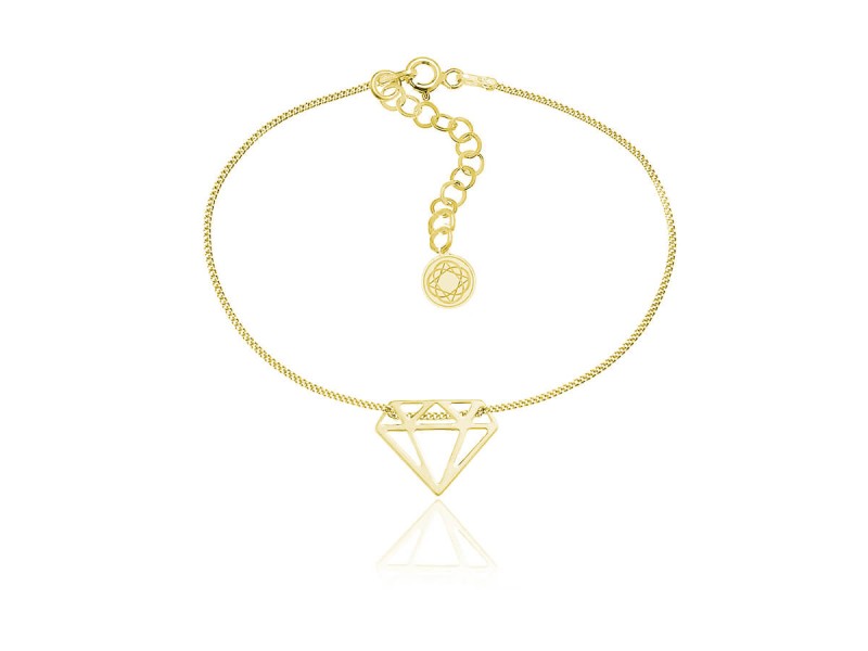 Bransoletka celebrytka diament - 24k złocenie