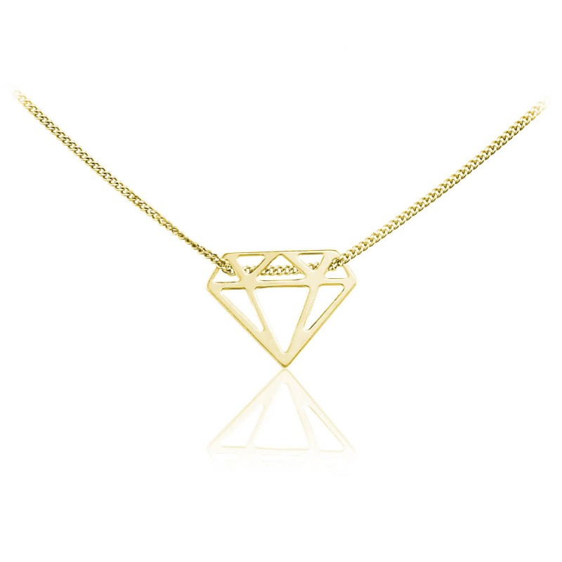 Naszyjnik celebrytka diament - 24k złocenie