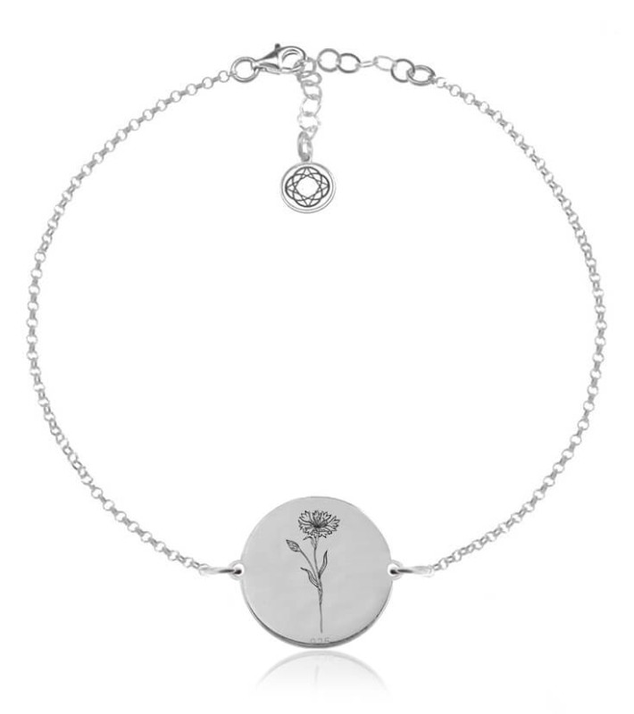 Kwiaty Polskie - Bransoletka z Chabrem - Grawer