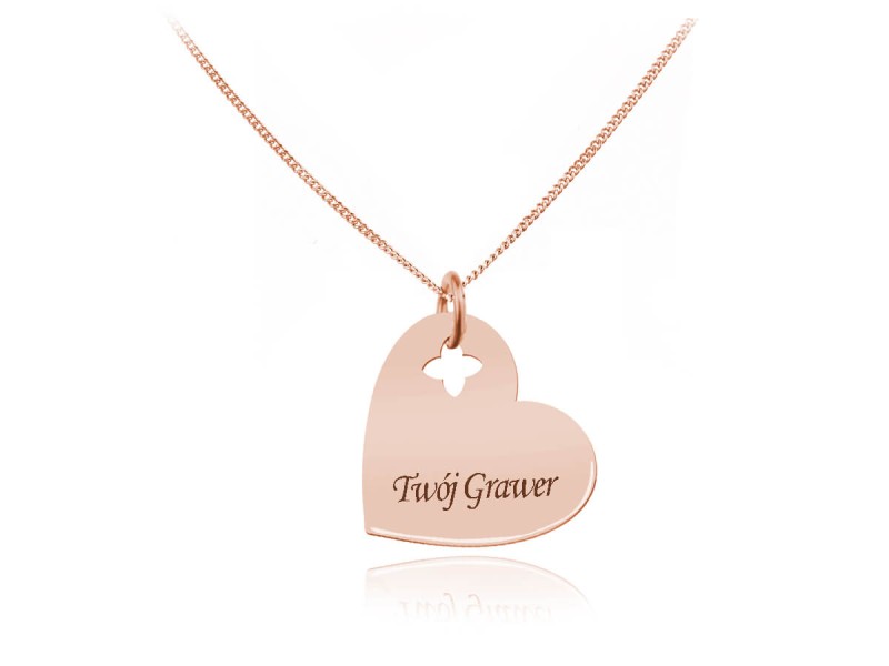 Naszyjnik Carla III - Serce z Grawerm - rose gold