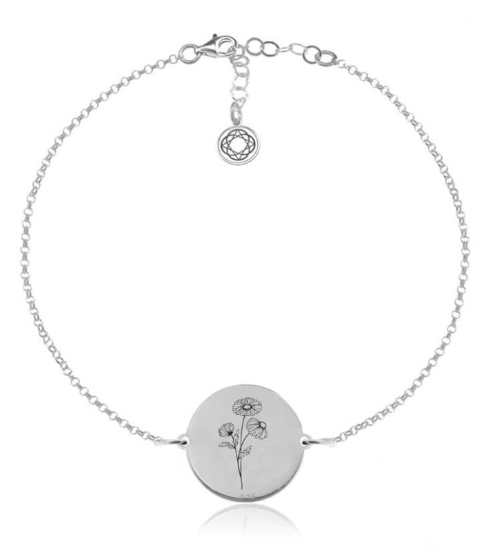 Kwiaty Polskie - Bransoletka z Rumiankiem - Grawer