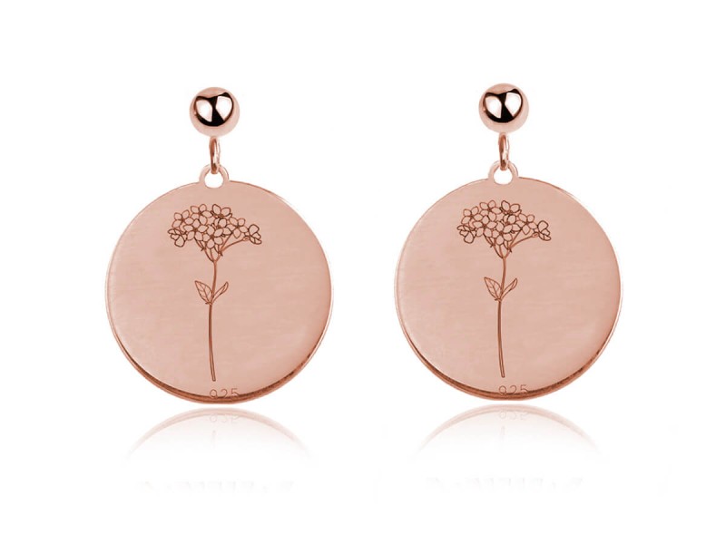 Kwiaty Polskie - Kolczyki z Niezapominajką - rose gold