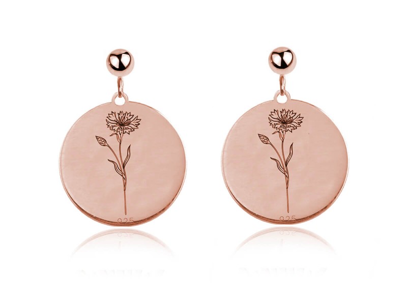 Kwiaty Polskie - Kolczyki z Chabrem - rose gold